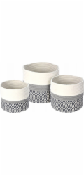 Home Styling Collection Úložný košík z bavlny pro domácí styling, sada 3 kusů