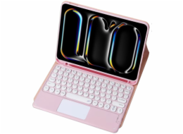 Strado Pouzdro s Bluetooth klávesnicí a touchpadem pro iPad Pro 11 Gen5 (růžové)
