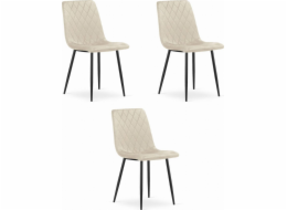 Leobert Židle TURIN - béžový samet x 3