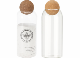 Excellent Houseware Vynikající skleněná nádoba na domácí potřeby s ozdobnou zátkou