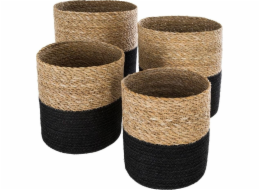 Atmosphera Sada jutových košů v černé a bílé barvě