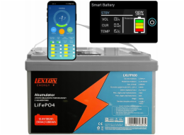 Qoltec LITHIOVÁ ŽELEZO-FOSFÁTOVÁ BATERIE BMS LiFePO4 LCD/Bluetooth 12,8V 70Ah