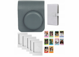 LoveInstant Sada 4 pouzder a alb s 96 rámečky a samolepkami pro Fuji Fujifilm Instax Mini 41 / šedá