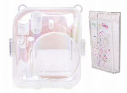 LoveInstant Sada 2 v 1: Pouzdro, kryt, pouzdro pro Fuji Instax Mini 12, fotobox / průhledný / třpytivý