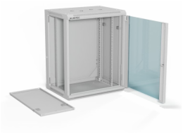 Alantec Nástěnná skříň 19 15U 600x450, jednokřídlé skleněné dveře, plně odnímatelná zadní stěna, plně odnímatelné boční stěny, uzamykatelná, 4 nosníky, šedá, k vlastní montáži - ploché balení, (SW-15U-600-450-01-SF)