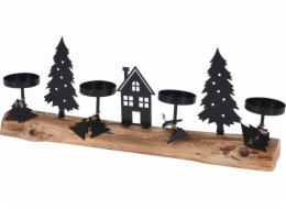 Home Styling Collection Svícen na čajové skříně se zimní scenérií, kolekce pro domácí styling