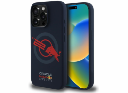 Red Bull Silikonový kryt HC ORBR20 s červenou podšívkou pro iPhone 15 Pro MagSafe, tmavě modrý