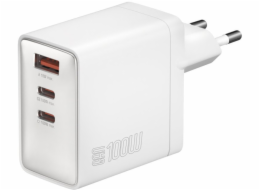 4smarts Pocket GaN 100W síťová nabíječka 2x USB-C + USB-A bílá