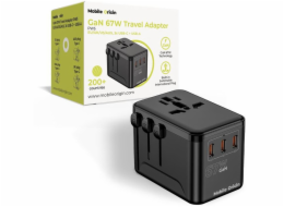 Mobile Origin Cestovní adaptér GaN 67W PW5 EU/UK/US/AUS, 3x USB-C + USB-A