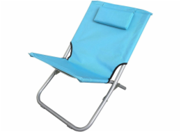 Ambiance SKLÁDACÍ PLÁŽOVÉ KŘIŠLE S OPĚRKOU HLAVY 47X61X58CM MODRÁ