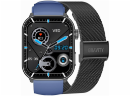 Gravity Pánské chytré hodinky GT28-3 Řemínek + Náramek Tmavě modrá Černá