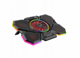Rampage Chladicí podložka pro notebooky 9-17 Coolflow RGB, nastavitelná, černá