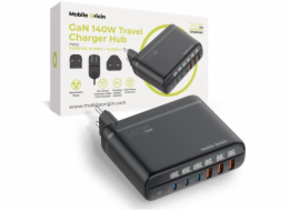 Mobile Origin Cestovní nabíječka GaN 140W PW12 EU/UK/US, 3x USB-C + 3x USB-A