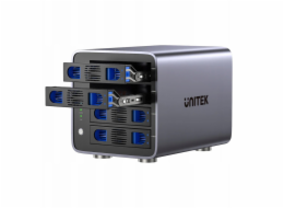 Unitek RAID box pro SATA 2,5''/3,5'' disky, 8 režimů, 80TB, USB-C
