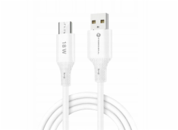 ForCell Silikonový kabel F-Energy QC3.0 2,4A 18W s konektorem USB A na micro USB, 1 m, C341, bílý