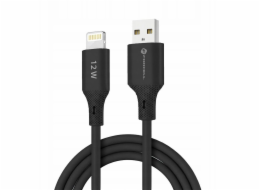 ForCell Silikonový kabel F-Energy 2,4A 12W USB A na Lightning 1 m C343 černý