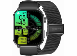 Gravity Pánské chytré hodinky GT28-1 s řemínkem a náramkem, černé