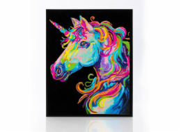 DIAMOND DOTZ DOSPĚLÉ FLOCKED NEON UNICORN