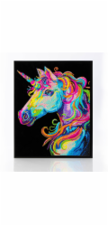 DIAMOND DOTZ DOSPĚLÉ FLOCKED NEON UNICORN
