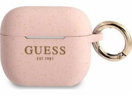 Guess Silikonové třpytivé ochranné pouzdro GUA3SGGEP pro AirPods 3 růžové