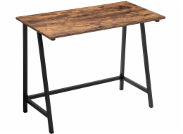 Hurtel Počítačový stůl 100x50 cm rustikální hnědý kovový černý loft