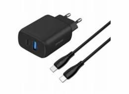 PROOVE 230V 30W nabíječka do zásuvky pro USB-C USB Type-C + USB kabel 1m 60W USB-C / Wcsp23011001 / Silikonový Power 2 / Černá