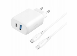 PROOVE 230V 30W nabíječka do zásuvky pro USB-C USB Type-C + USB kabel 1m 60W USB-C / Wcsp23011002 / Silikonový Power 2 / Bílá