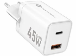 ForCell Nabíječka telefonu F-Energy Mini GaN III USB C + USB A PD QC4.0 45W VT-36 bílá
