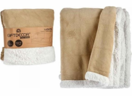 Gift Decor Dárková dekorace Fleesová deka béžová bílá (130 x 170 cm)