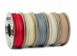 Spectrum Speciální PLA filament mix 5x250g, 80754, světlý kámen, tmavý kámen, termoaktivní červená, dubový dřevěný, zářivě zelená