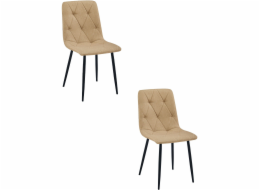 Leobert Židle LIBRA - hnědá látka / černé nohy x 2