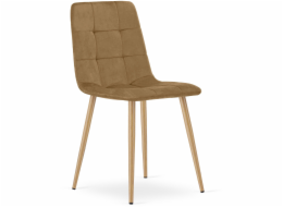 Leobert Židle KARA - hnědý samet / nohy v barvě dřeva x 1