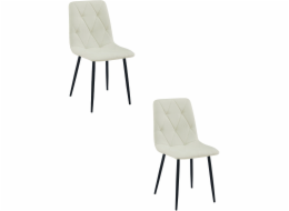 Leobert Židle LIBRA - béžová látka / černé nohy x 2