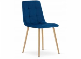 Leobert Židle KARA - tmavě modrý samet / nohy v barvě dřeva x 1