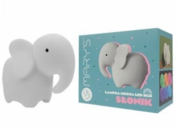 Marys RGB LED noční lampa, bílý slon, s dálkovým ovládáním
