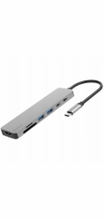 PROOVE Hub USB typu C 7v1 HDMI slot pro SD kartu MicroSD 2x USB 3.0 2x USB-C Pd / Hbil00222004 / Iron Link
