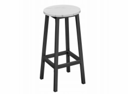 Leobert Barová židle - mramor / černé nohy