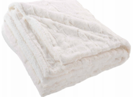 Douceur d`Interieur Plyšová deka z umělé kožešiny pro interiérový design, PŘÍRODNÍ