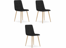 Leobert Černé sametové křeslo KARA do obývacího pokoje do kuchyně s jídelnou x3