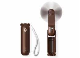 Jisulife Přenosný ruční ventilátor Life8 s USB portem, funkcí powerbanky 2000 mAh a svítilnou - hnědý