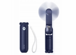 Jisulife ruční ventilátor Life8 mini přenosný USB ventilátor s funkcí powerbanky 2000mAh a baterkou - modrý