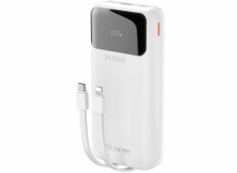 Dudao Powerbanka K15Pro 20000mAh 22,5W PD s USB-C / USB-A / vestavěným Lightning kabelem, USB-C bílá
