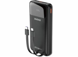 Dudao Powerbanka K15Pro 20000mAh 22,5W PD s USB-C / USB-A / vestavěným Lightning kabelem, USB-C černá
