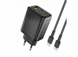 Dudao A29C 65W GaN nabíječka do zásuvky + USB-C kabel - černá