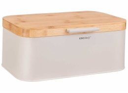 KingHoff Kh-1928 Ocelová chlebnice s bambusovým krytem