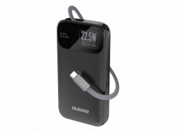 Dudao Powerbanka K31 10000 mAh 22,5 W PD s vestavěným kabelem, černá