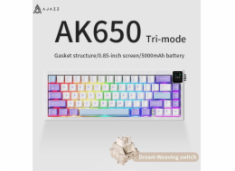 Ajazz Mechanická herní klávesnice AK650 Dream Weaver Switch, fialová-bílá-modrá-3 modely-RGB