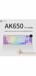 Ajazz Mechanická herní klávesnice AK650 Dream Weaver Switch, fialová-bílá-modrá-3 modely-RGB