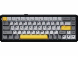 Ajazz Bezdrátová mechanická herní klávesnice AK680 MAX (8+8K) s magnetickými spínači - černá-šedá-žlutá - klávesy - RGB - hliníková poziční deska - 3 modely