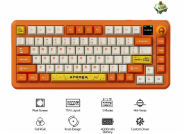 Ajazz AK820 MAX Avocado Switch oranžovo-bílý motiv-RGB-s obrazovkovou klávesnicí